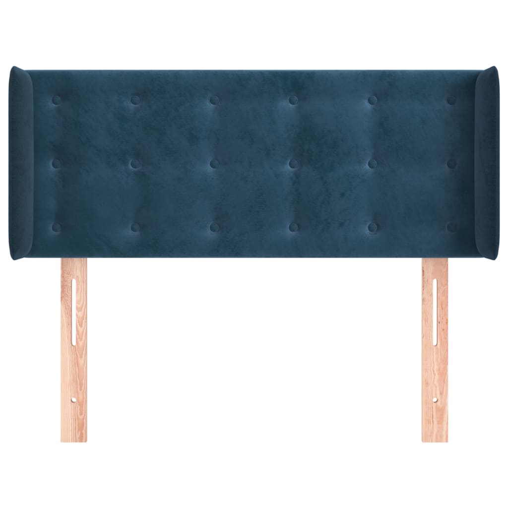 Hoofdbord met randen 103x16x78/88 cm fluweel donkerblauw is nu te koop bij PeponiXL, paradijselijk wonen!