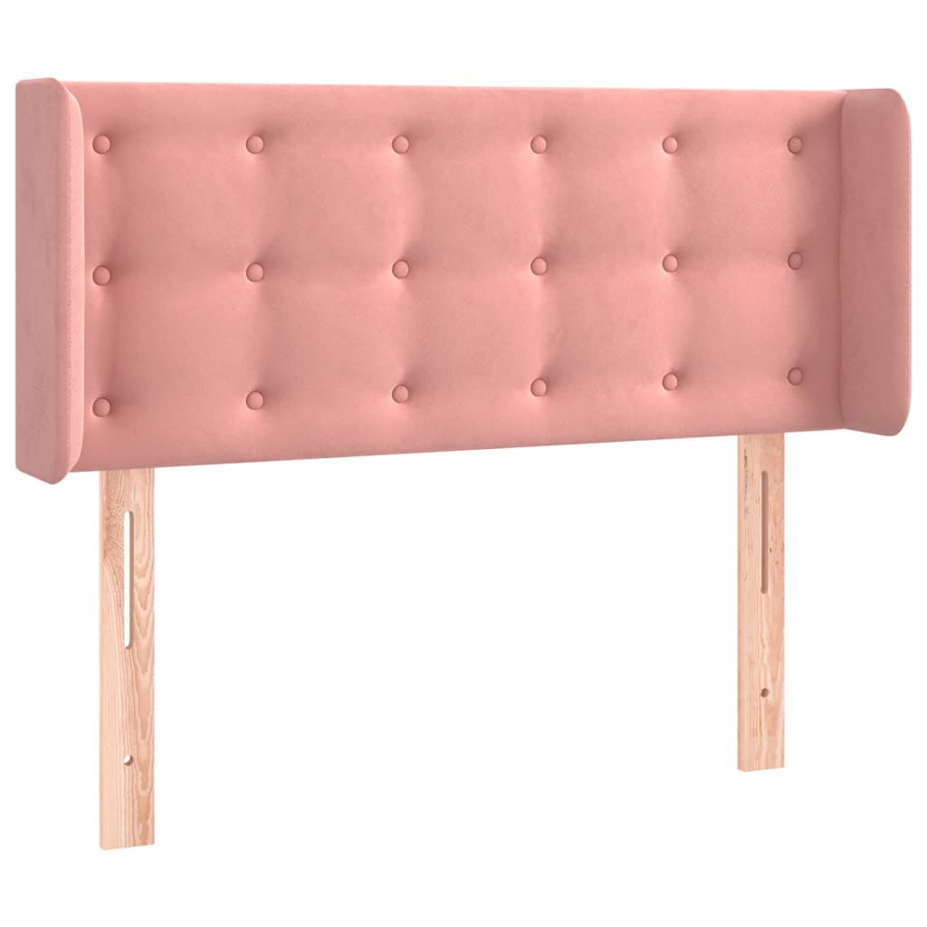 Hoofdbord met randen 103x16x78/88 cm fluweel roze is nu te koop bij PeponiXL, paradijselijk wonen!