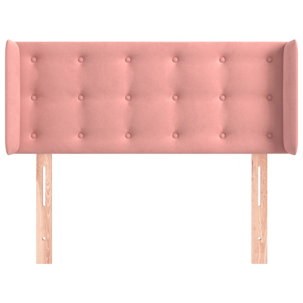 Hoofdbord met randen 103x16x78/88 cm fluweel roze is nu te koop bij PeponiXL, paradijselijk wonen!