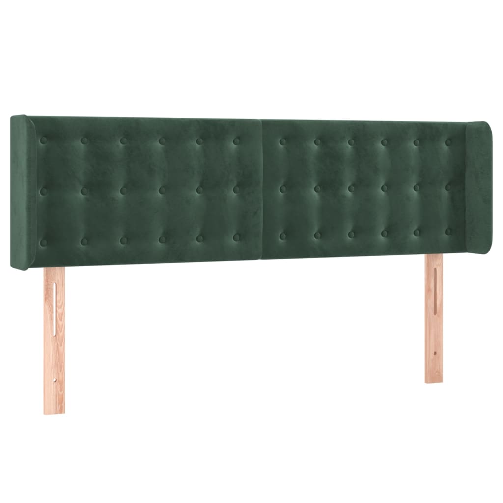 Hoofdbord met randen 147x16x78/88 cm fluweel donkergroen is nu te koop bij PeponiXL, paradijselijk wonen!