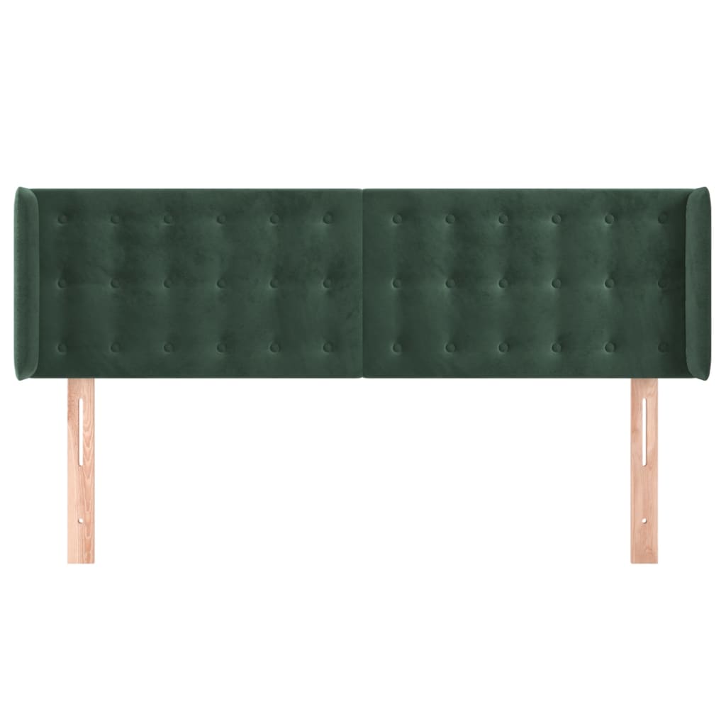 Hoofdbord met randen 147x16x78/88 cm fluweel donkergroen is nu te koop bij PeponiXL, paradijselijk wonen!
