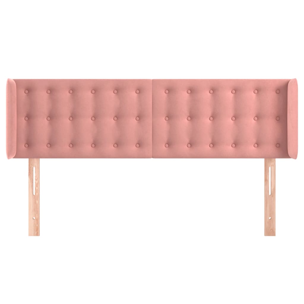 Hoofdbord met randen 147x16x78/88 cm fluweel roze is nu te koop bij PeponiXL, paradijselijk wonen!