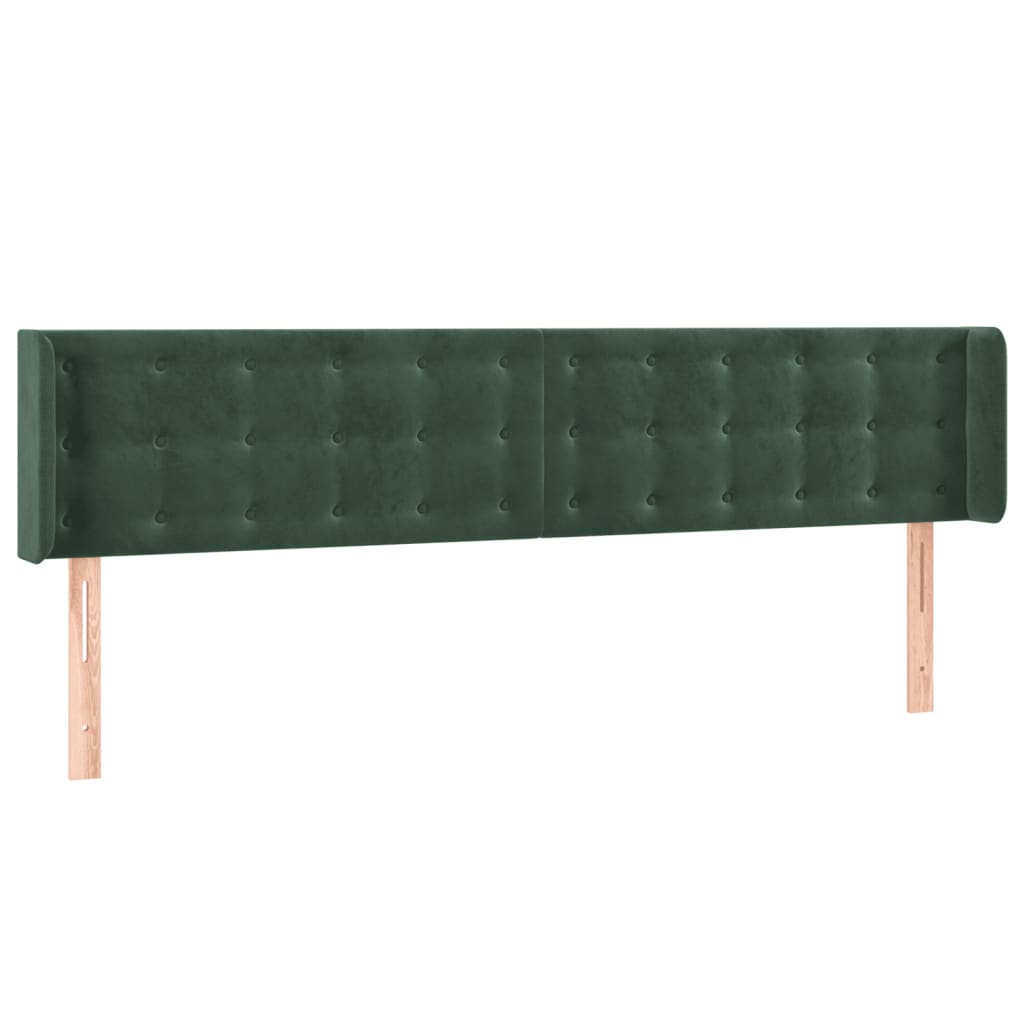 Hoofdbord met randen 163x16x78/88 cm fluweel donkergroen is nu te koop bij PeponiXL, paradijselijk wonen!