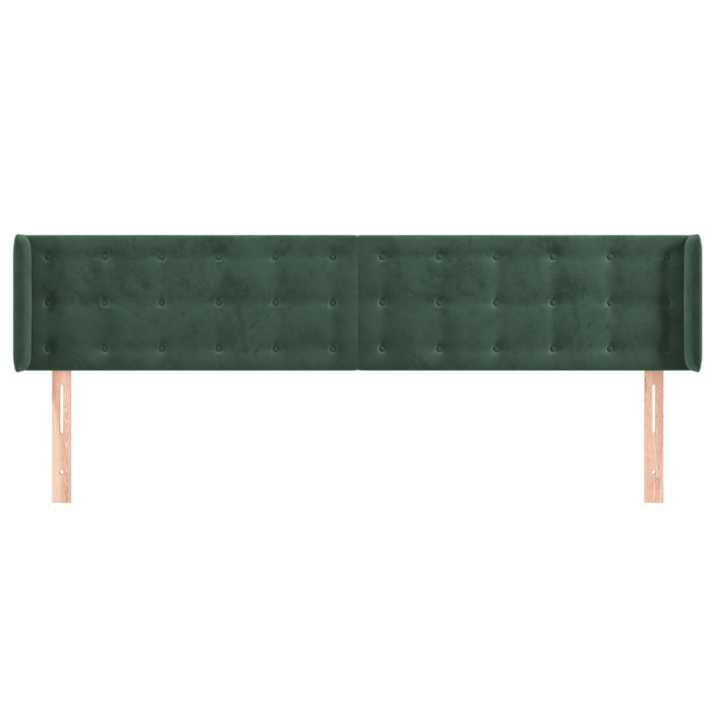 Hoofdbord met randen 163x16x78/88 cm fluweel donkergroen is nu te koop bij PeponiXL, paradijselijk wonen!