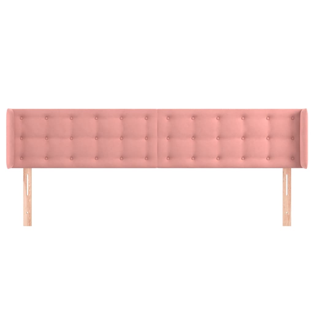 Hoofdbord met randen 163x16x78/88 cm fluweel roze is nu te koop bij PeponiXL, paradijselijk wonen!