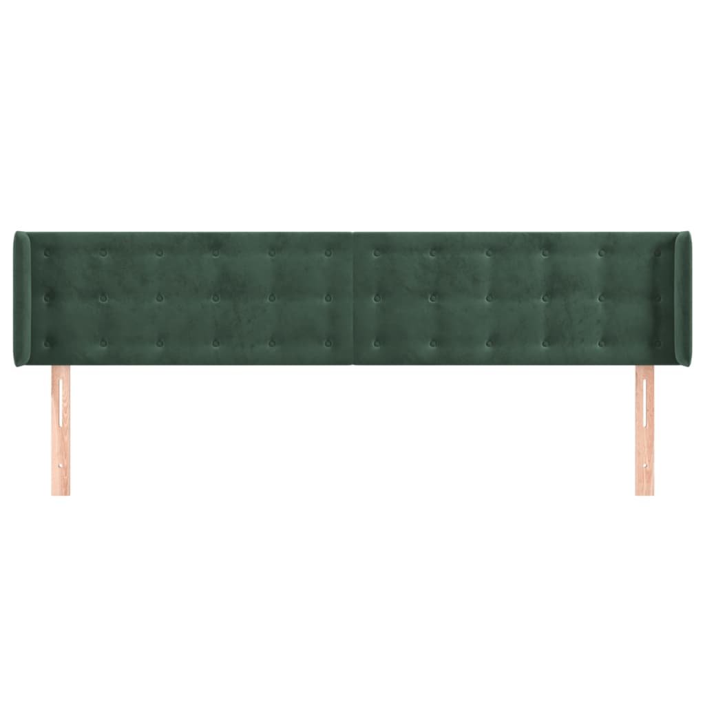 Hoofdbord met randen 183x16x78/88 cm fluweel donkergroen is nu te koop bij PeponiXL, paradijselijk wonen!