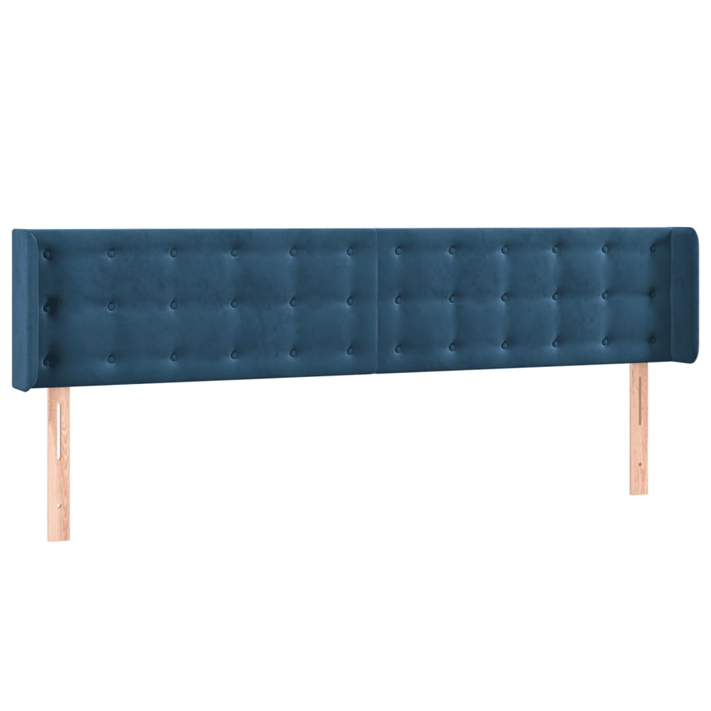 Hoofdbord met randen 183x16x78/88 cm fluweel donkerblauw is nu te koop bij PeponiXL, paradijselijk wonen!