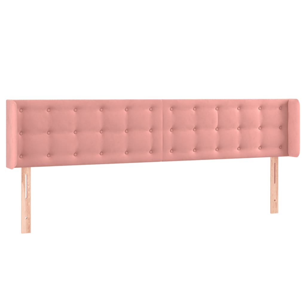 Hoofdbord met randen 183x16x78/88 cm fluweel roze is nu te koop bij PeponiXL, paradijselijk wonen!