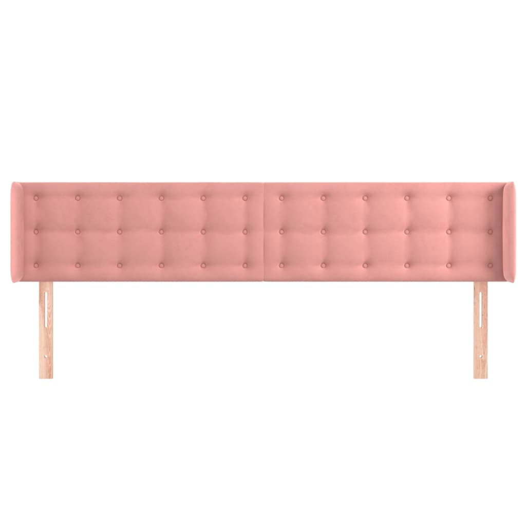 Hoofdbord met randen 183x16x78/88 cm fluweel roze is nu te koop bij PeponiXL, paradijselijk wonen!