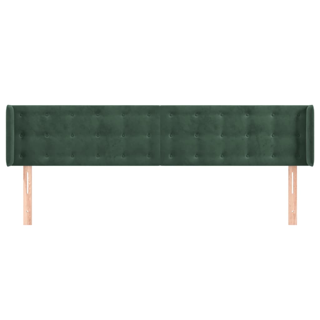 Hoofdbord met randen 203x16x78/88 cm fluweel donkergroen is nu te koop bij PeponiXL, paradijselijk wonen!