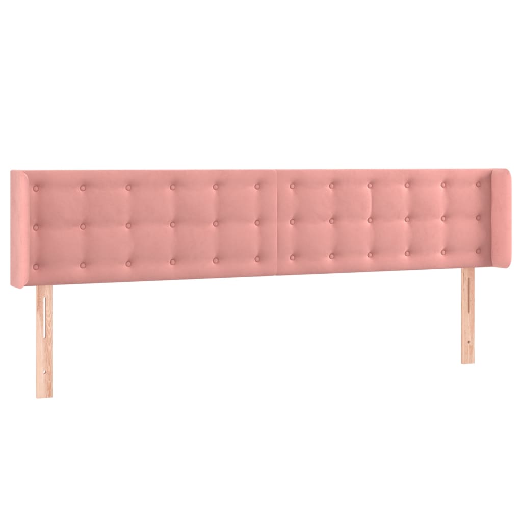 Hoofdbord met randen 203x16x78/88 cm fluweel roze is nu te koop bij PeponiXL, paradijselijk wonen!