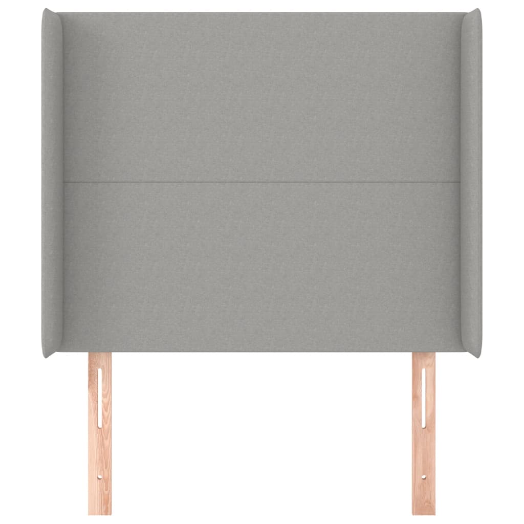 Hoofdbord met randen 83x16x118/128 cm stof lichtgrijs is nu te koop bij PeponiXL, paradijselijk wonen!