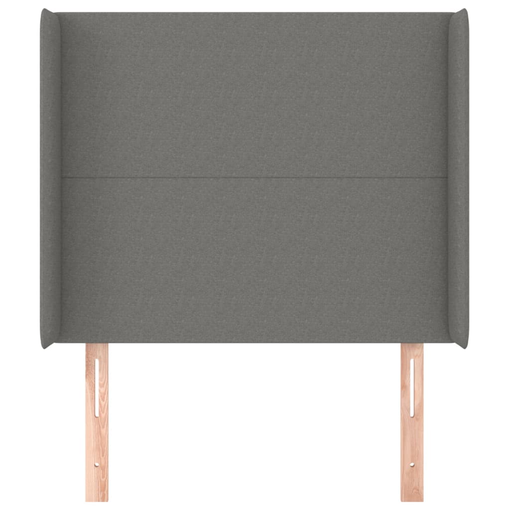 Hoofdbord met randen 83x16x118/128 cm stof donkergrijs is nu te koop bij PeponiXL, paradijselijk wonen!