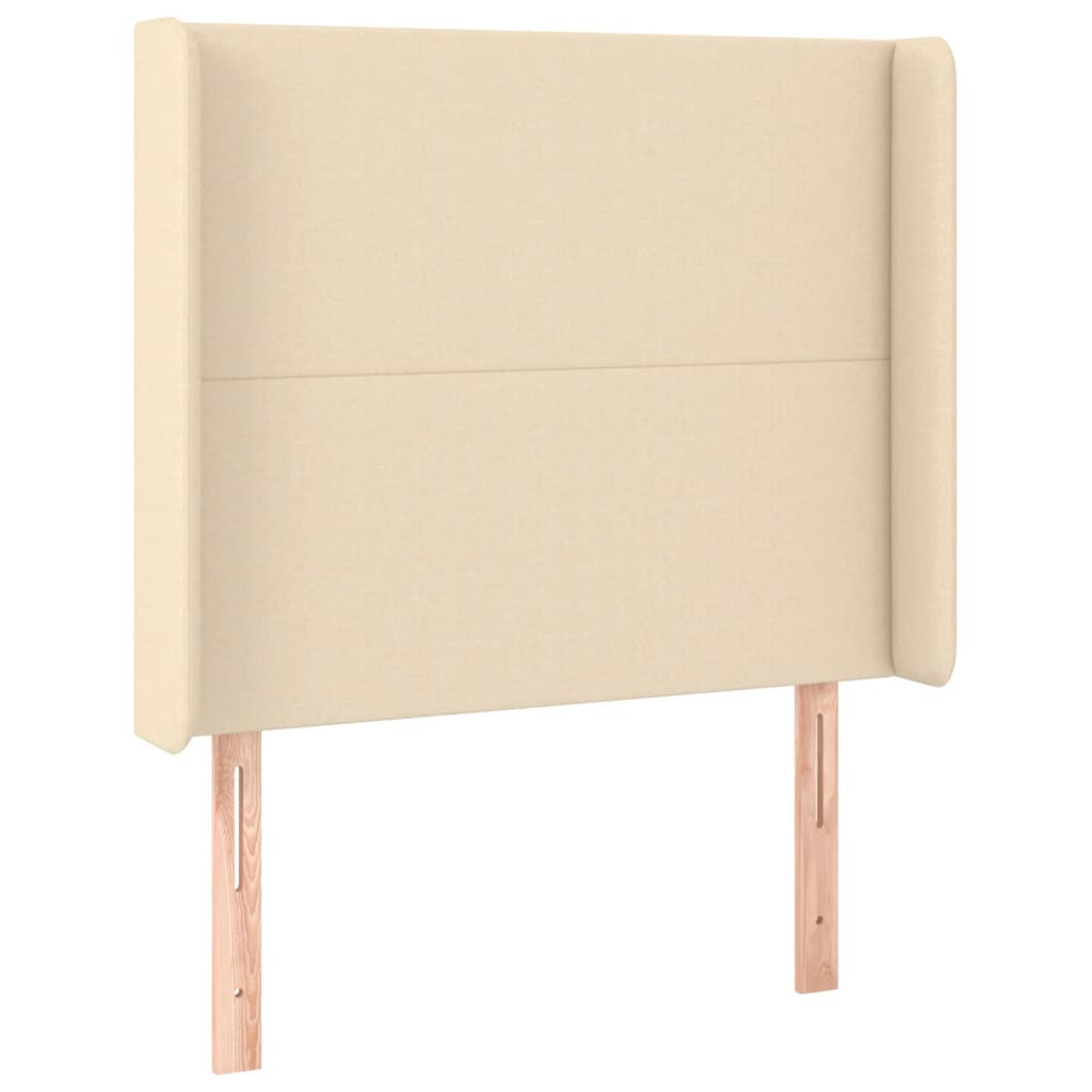 Hoofdbord met randen 83x16x118/128 cm stof crèmekleurig is nu te koop bij PeponiXL, paradijselijk wonen!