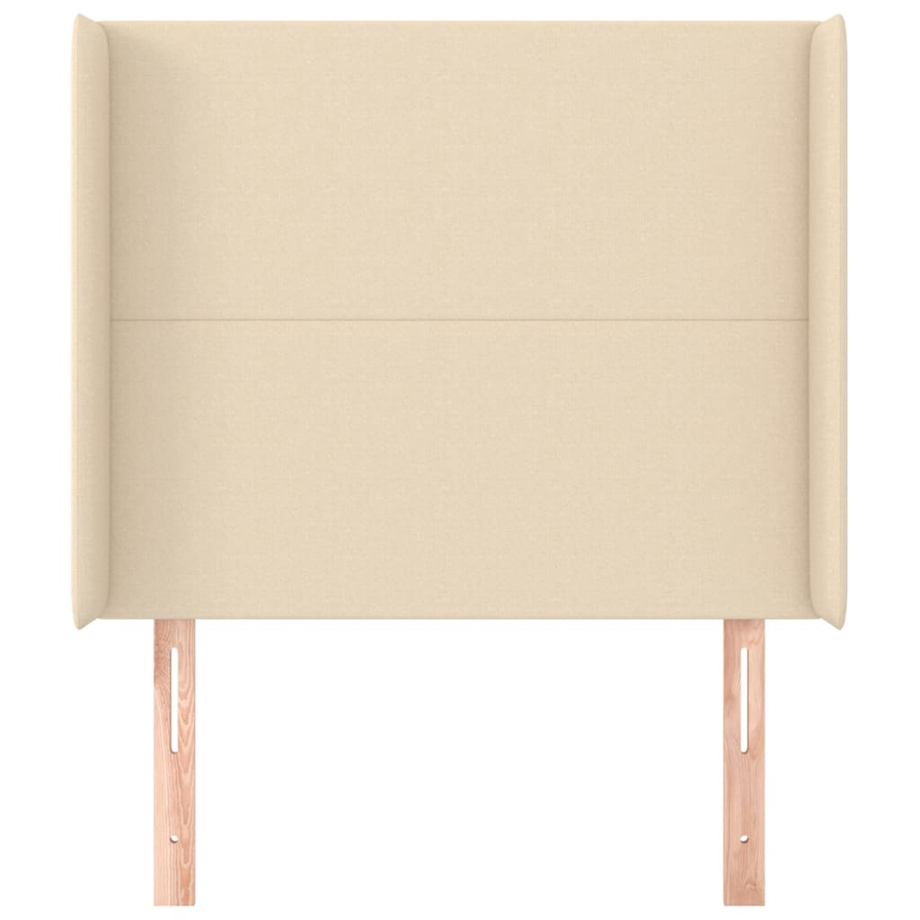 Hoofdbord met randen 83x16x118/128 cm stof crèmekleurig is nu te koop bij PeponiXL, paradijselijk wonen!