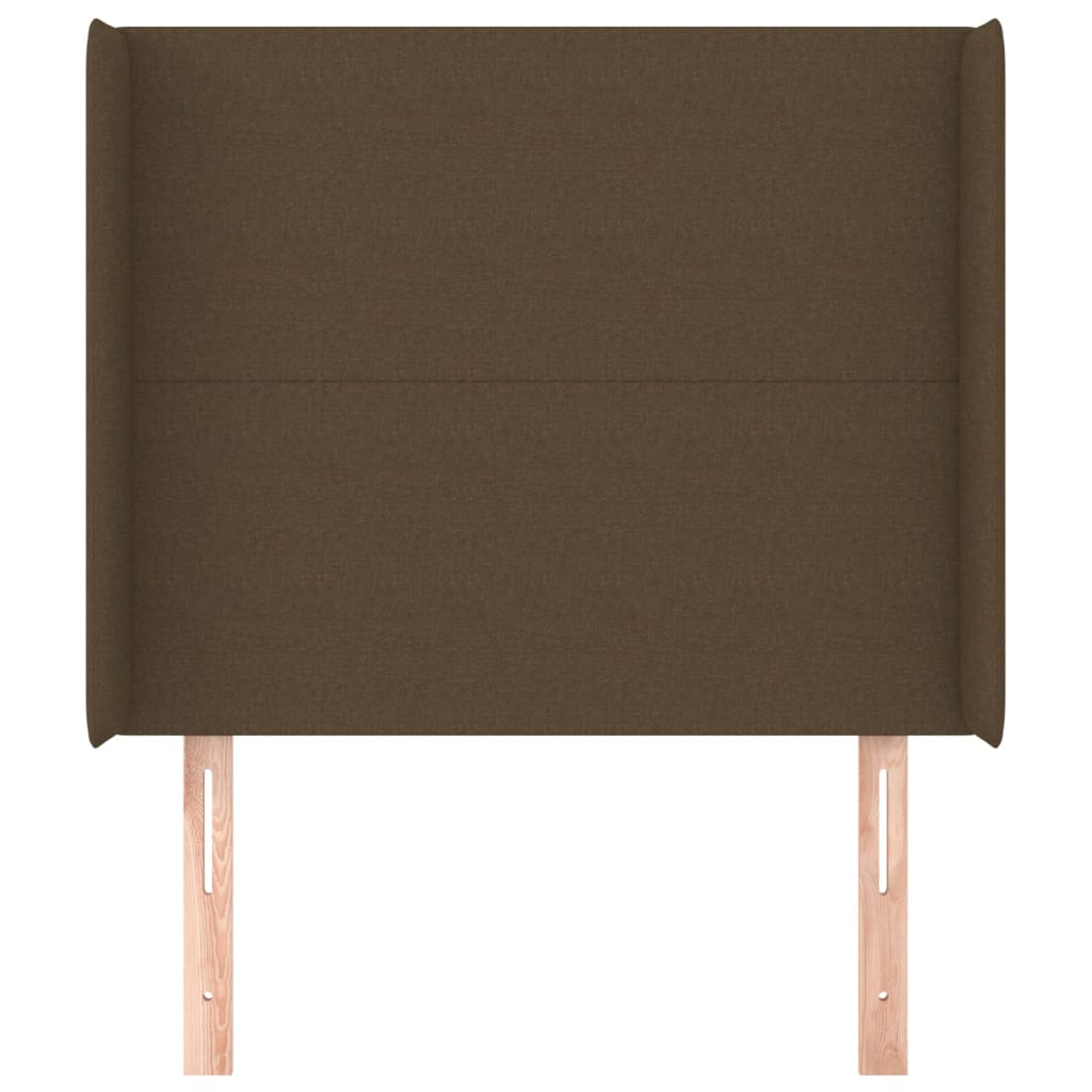 Hoofdbord met randen 93x16x118/128 cm stof donkerbruin is nu te koop bij PeponiXL, paradijselijk wonen!