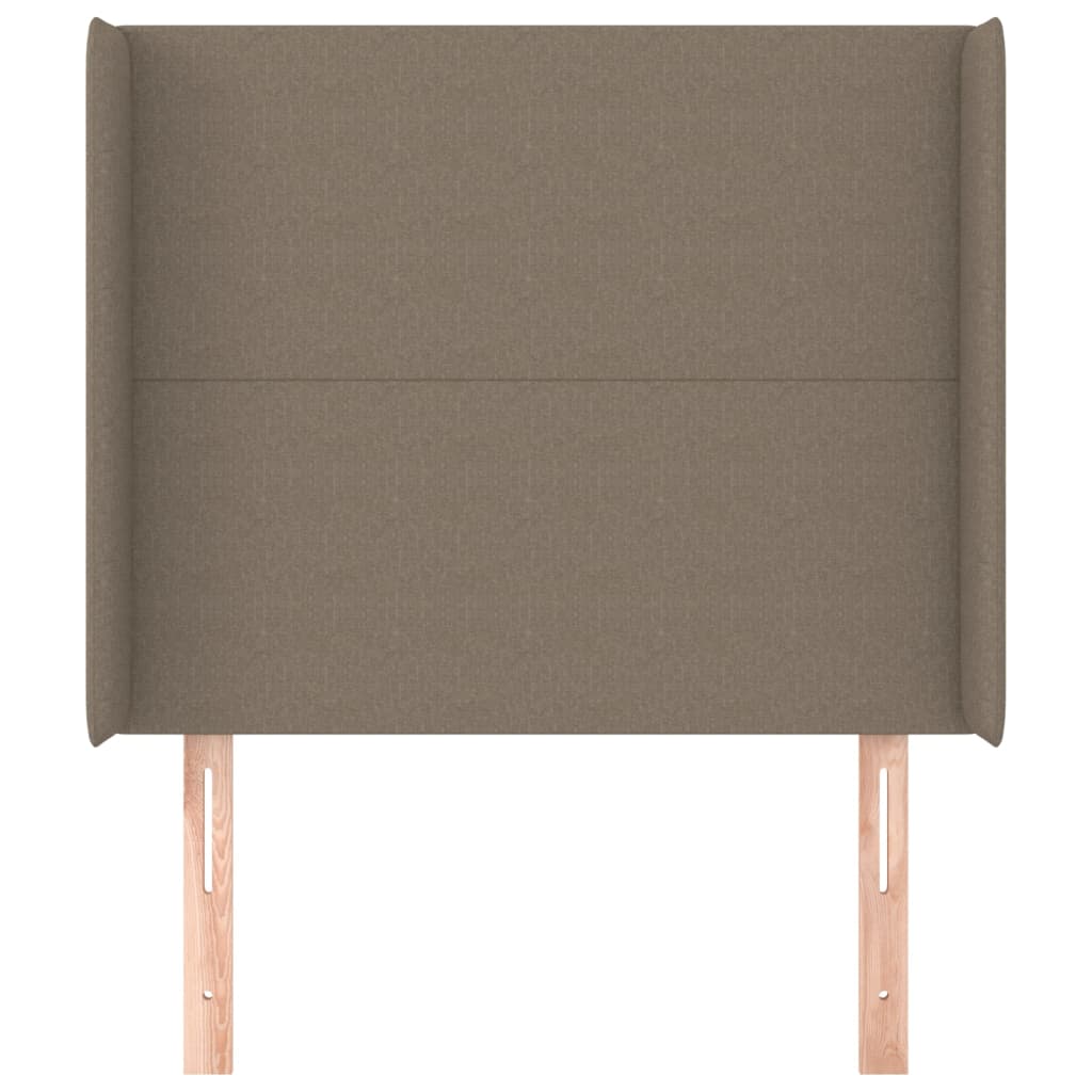 Hoofdbord met randen 93x16x118/128 cm stof taupe is nu te koop bij PeponiXL, paradijselijk wonen!