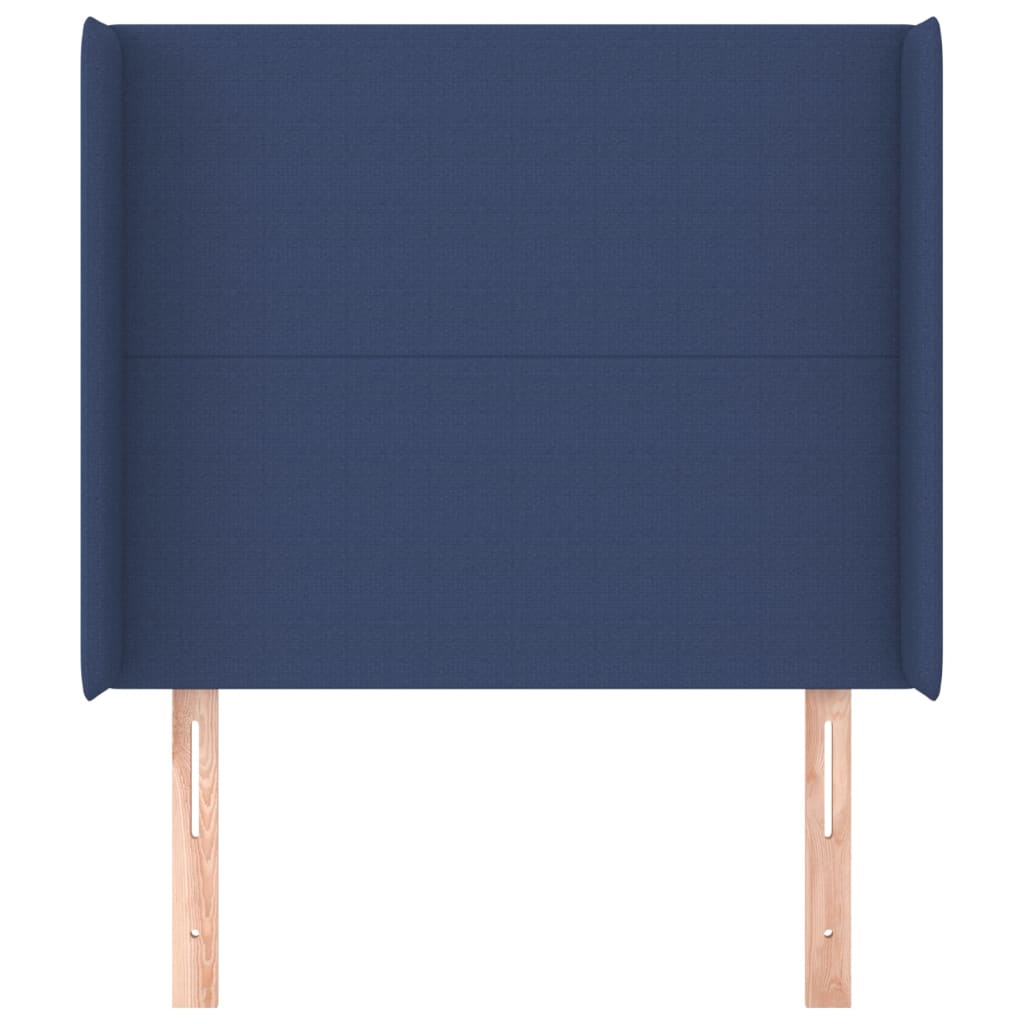 Hoofdbord met randen 93x16x118/128 cm stof blauw is nu te koop bij PeponiXL, paradijselijk wonen!