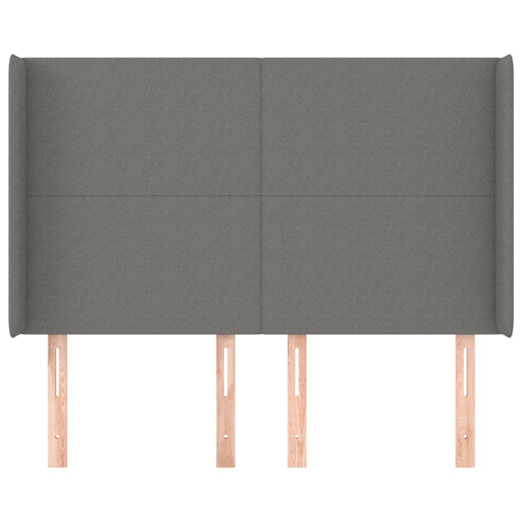 Hoofdbord met randen 147x16x118/128 cm stof donkergrijs is nu te koop bij PeponiXL, paradijselijk wonen!