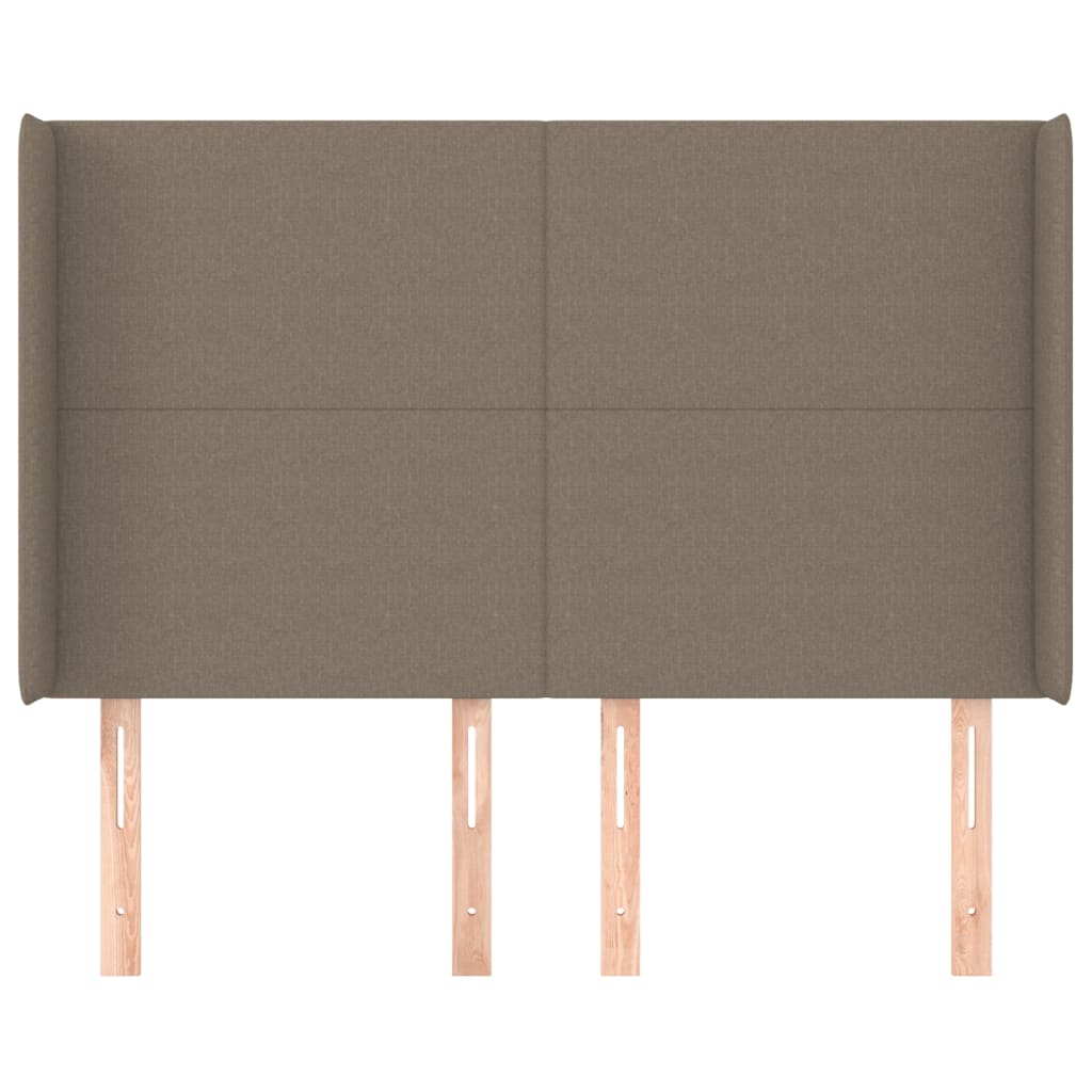 Hoofdbord met randen 147x16x118/128 cm stof taupe is nu te koop bij PeponiXL, paradijselijk wonen!