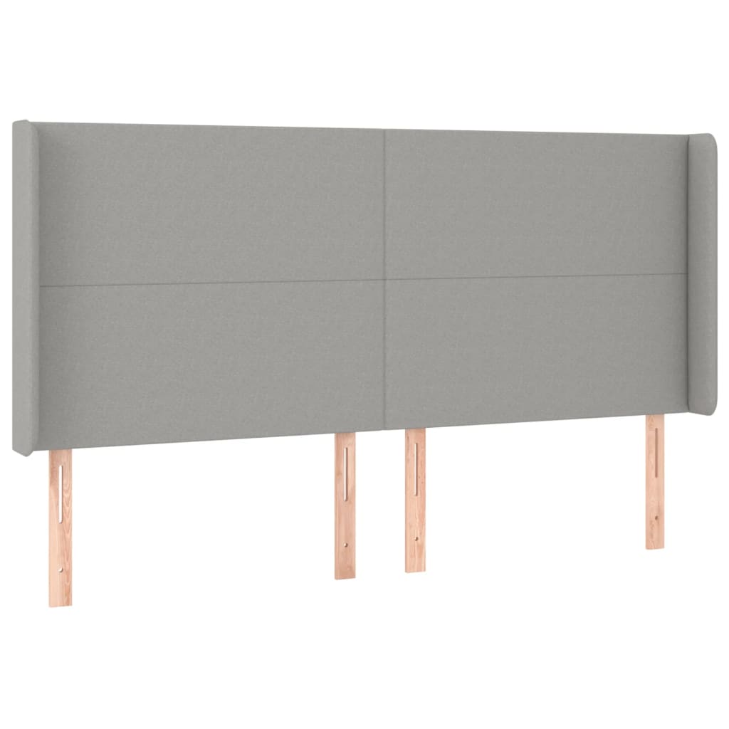 Hoofdbord met randen 163x16x118/128 cm stof lichtgrijs is nu te koop bij PeponiXL, paradijselijk wonen!