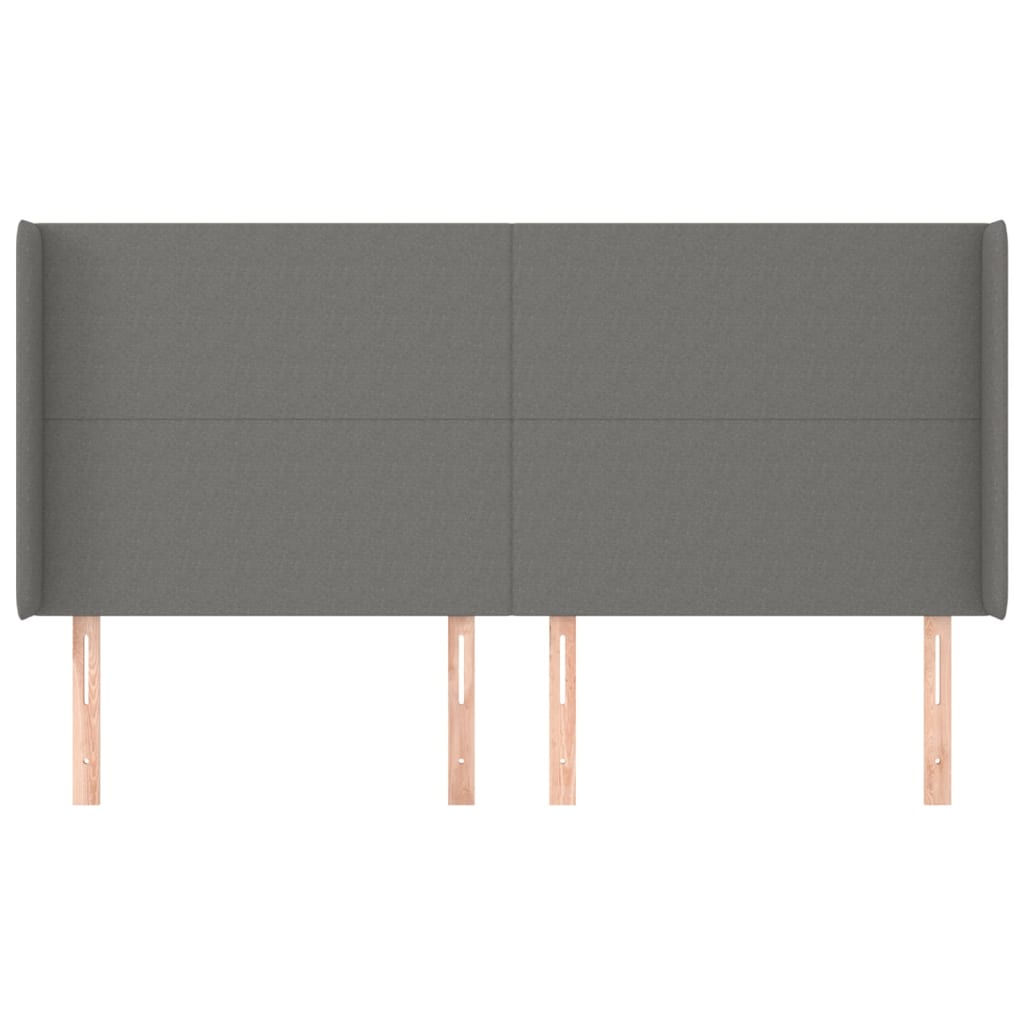 Hoofdbord met randen 163x16x118/128 cm stof donkergrijs is nu te koop bij PeponiXL, paradijselijk wonen!
