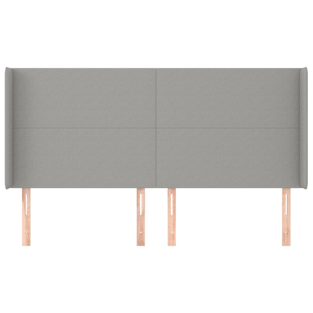 Hoofdbord met randen 183x16x118/128 cm stof lichtgrijs is nu te koop bij PeponiXL, paradijselijk wonen!