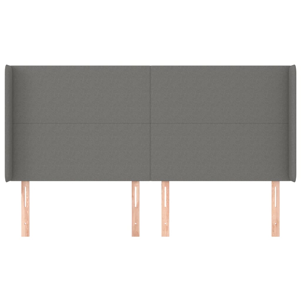 Hoofdbord met randen 183x16x118/128 cm stof donkergrijs is nu te koop bij PeponiXL, paradijselijk wonen!