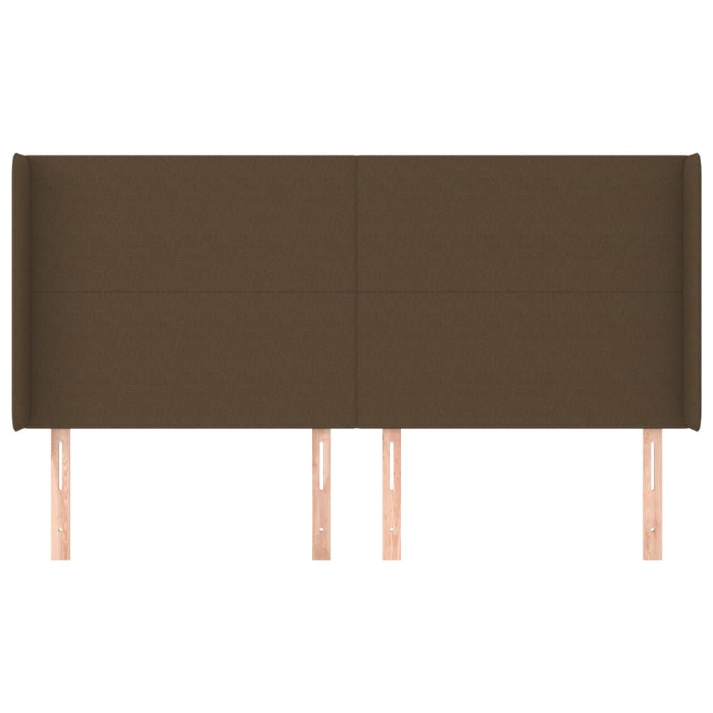 Hoofdbord met randen 183x16x118/128 cm stof donkerbruin is nu te koop bij PeponiXL, paradijselijk wonen!