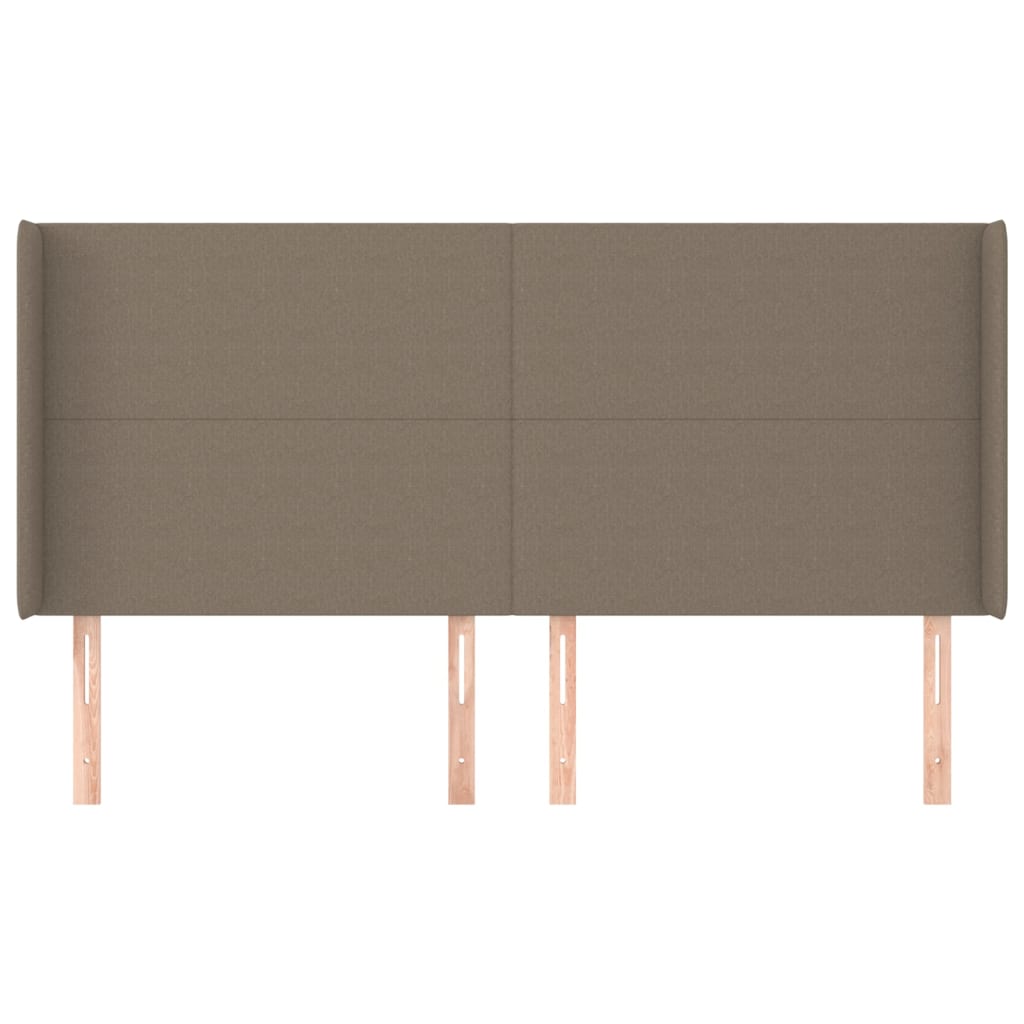 Hoofdbord met randen 183x16x118/128 cm stof taupe is nu te koop bij PeponiXL, paradijselijk wonen!