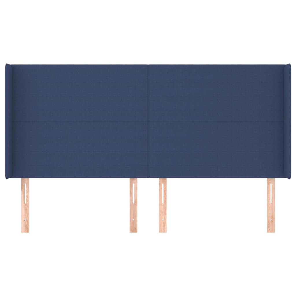 Hoofdbord met randen 183x16x118/128 cm stof blauw is nu te koop bij PeponiXL, paradijselijk wonen!