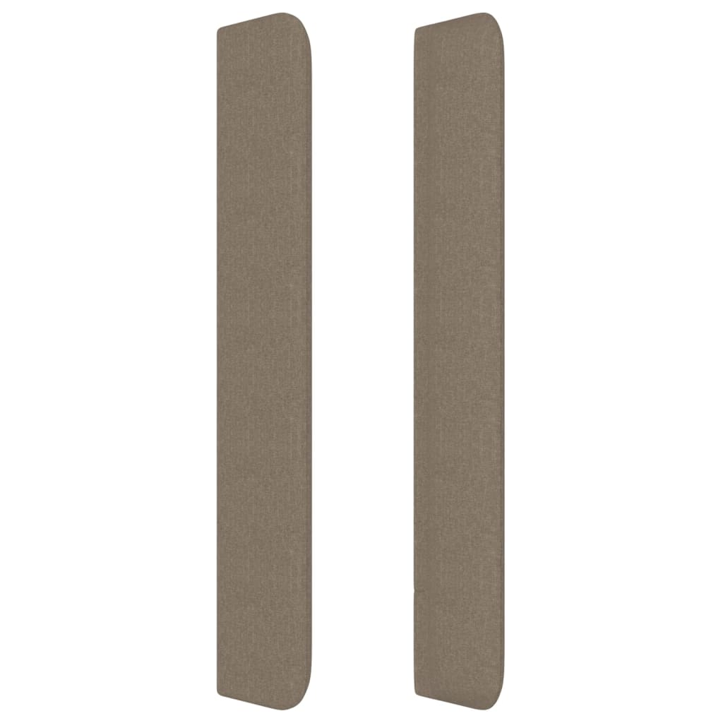 Hoofdbord met randen 203x16x118/128 cm stof taupe is nu te koop bij PeponiXL, paradijselijk wonen!