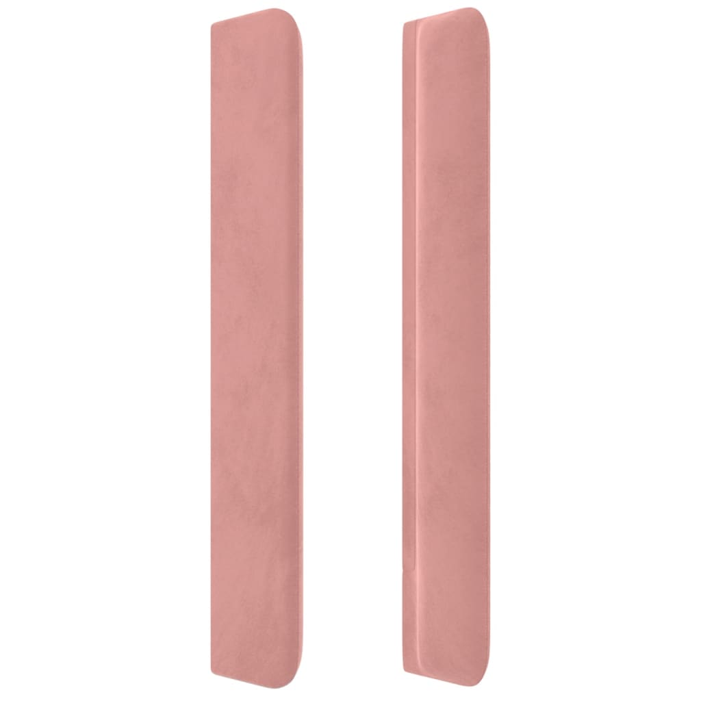 Hoofdbord met randen 147x16x118/128 cm fluweel roze is nu te koop bij PeponiXL, paradijselijk wonen!