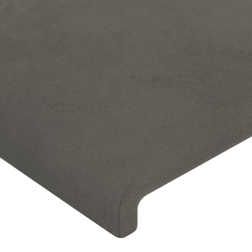 Hoofdbord met randen 163x16x118/128 cm fluweel donkergrijs is nu te koop bij PeponiXL, paradijselijk wonen!