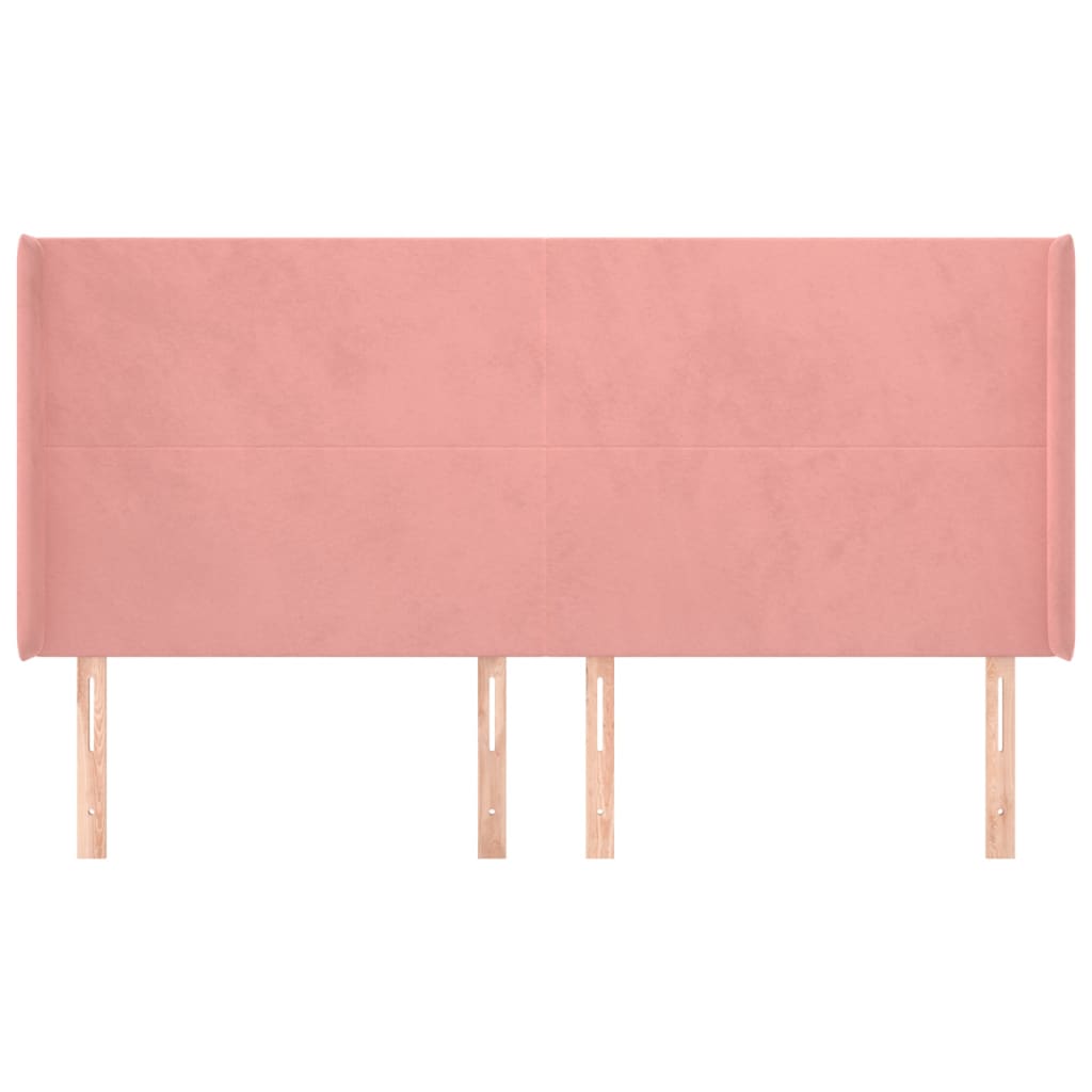 Hoofdbord met randen 163x16x118/128 cm fluweel roze is nu te koop bij PeponiXL, paradijselijk wonen!