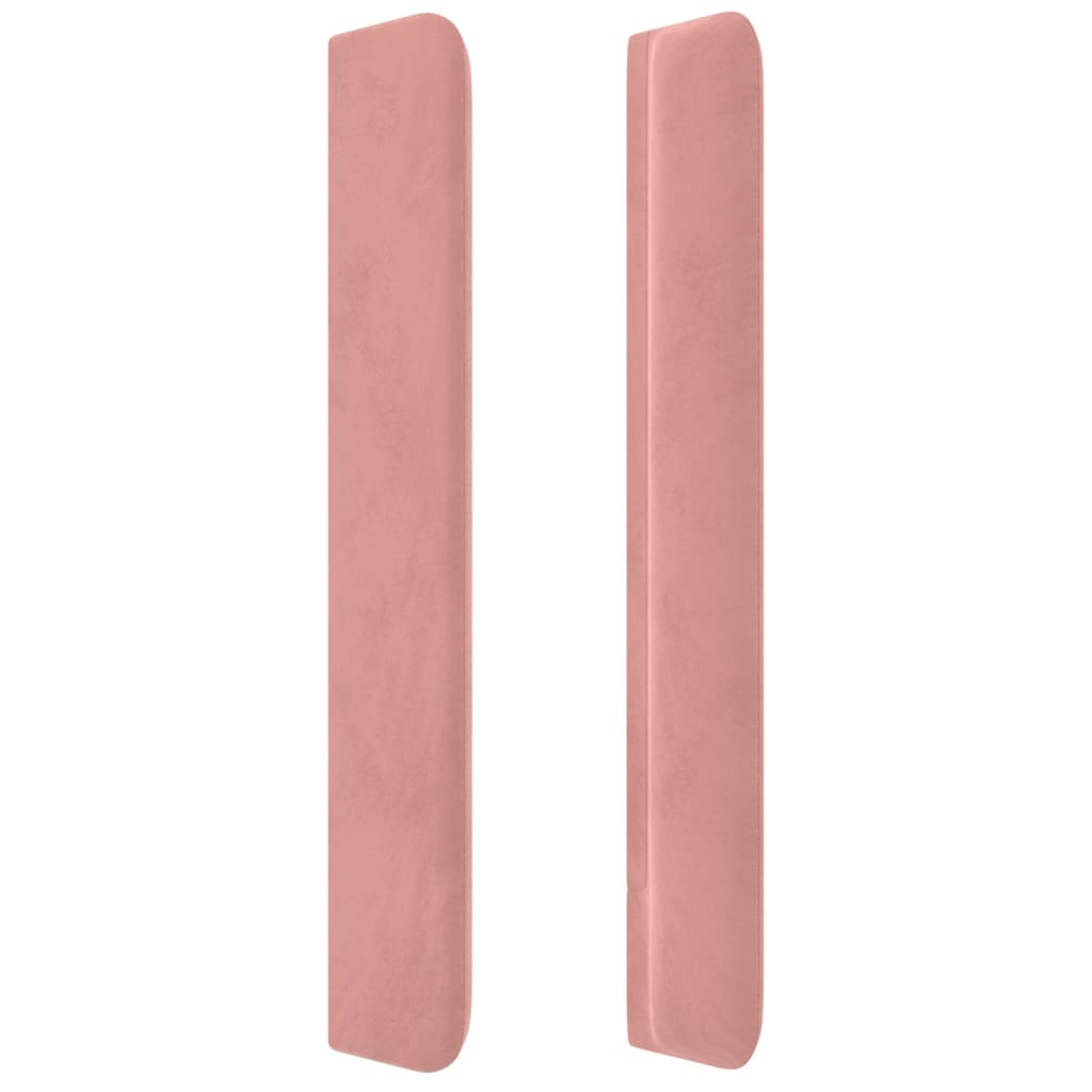 Hoofdbord met randen 163x16x118/128 cm fluweel roze is nu te koop bij PeponiXL, paradijselijk wonen!