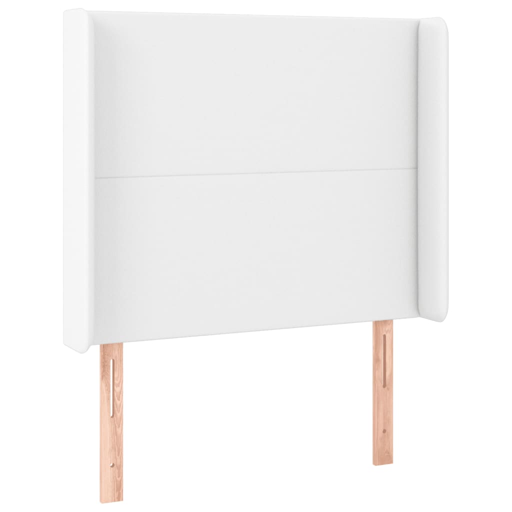 Hoofdbord met randen 83x16x118/128 cm kunstleer wit is nu te koop bij PeponiXL, paradijselijk wonen!
