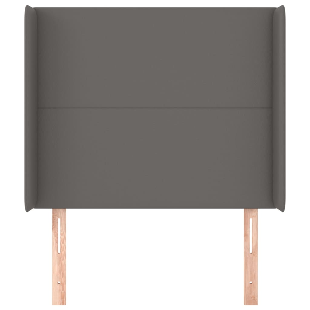Hoofdbord met randen 83x16x118/128 cm kunstleer grijs is nu te koop bij PeponiXL, paradijselijk wonen!