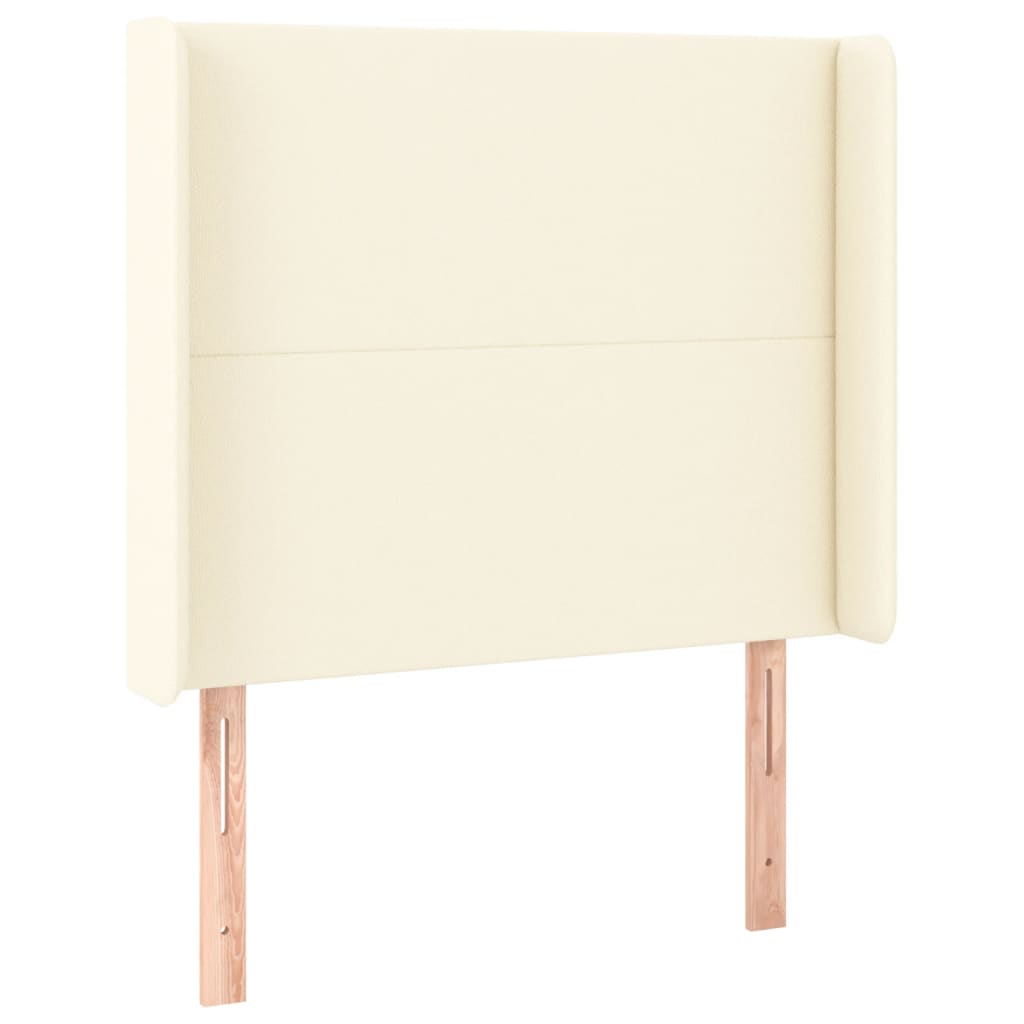 Hoofdbord met randen 93x16x118/128 cm kunstleer crèmekleurig is nu te koop bij PeponiXL, paradijselijk wonen!