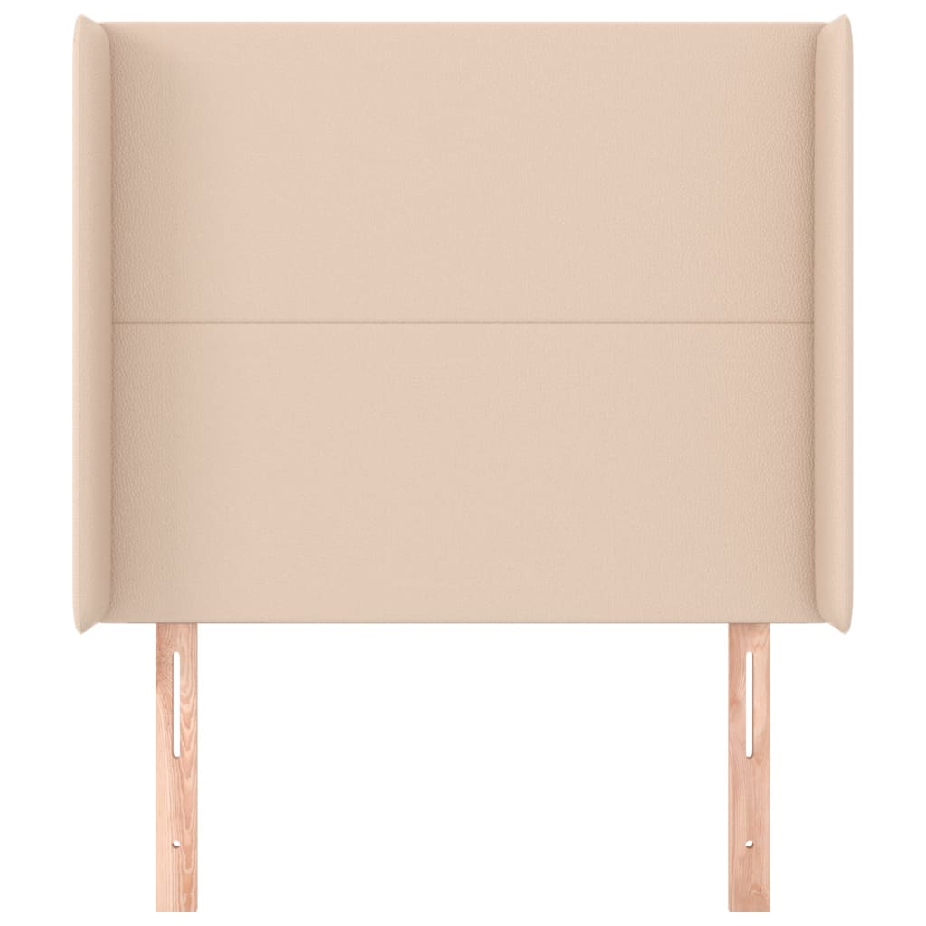 Hoofdbord met randen 93x16x118/128 cm kunstleer cappuccinokleur is nu te koop bij PeponiXL, paradijselijk wonen!