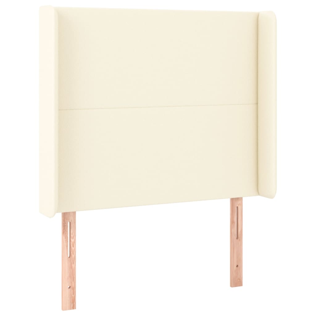 Hoofdbord met randen 103x16x118/128 cm kunstleer crèmekleurig is nu te koop bij PeponiXL, paradijselijk wonen!