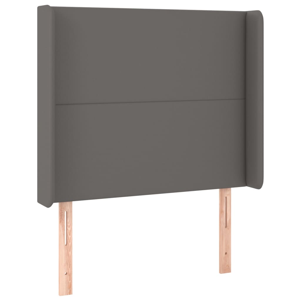 Hoofdbord met randen 103x16x118/128 cm kunstleer grijs is nu te koop bij PeponiXL, paradijselijk wonen!