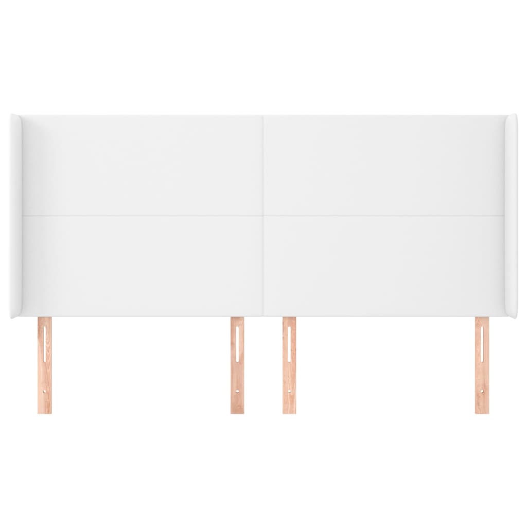 Hoofdbord met randen 163x16x118/128 cm kunstleer wit is nu te koop bij PeponiXL, paradijselijk wonen!