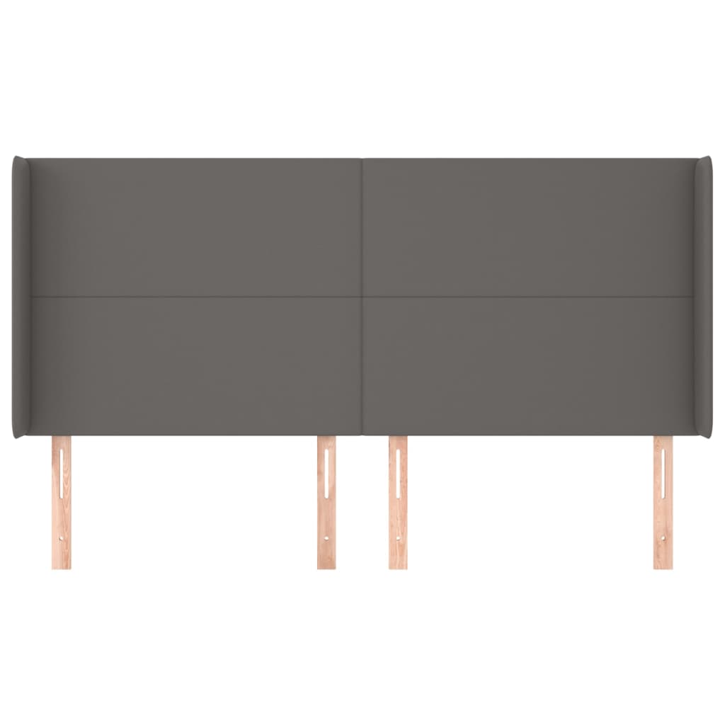 Hoofdbord met randen 163x16x118/128 cm kunstleer grijs is nu te koop bij PeponiXL, paradijselijk wonen!