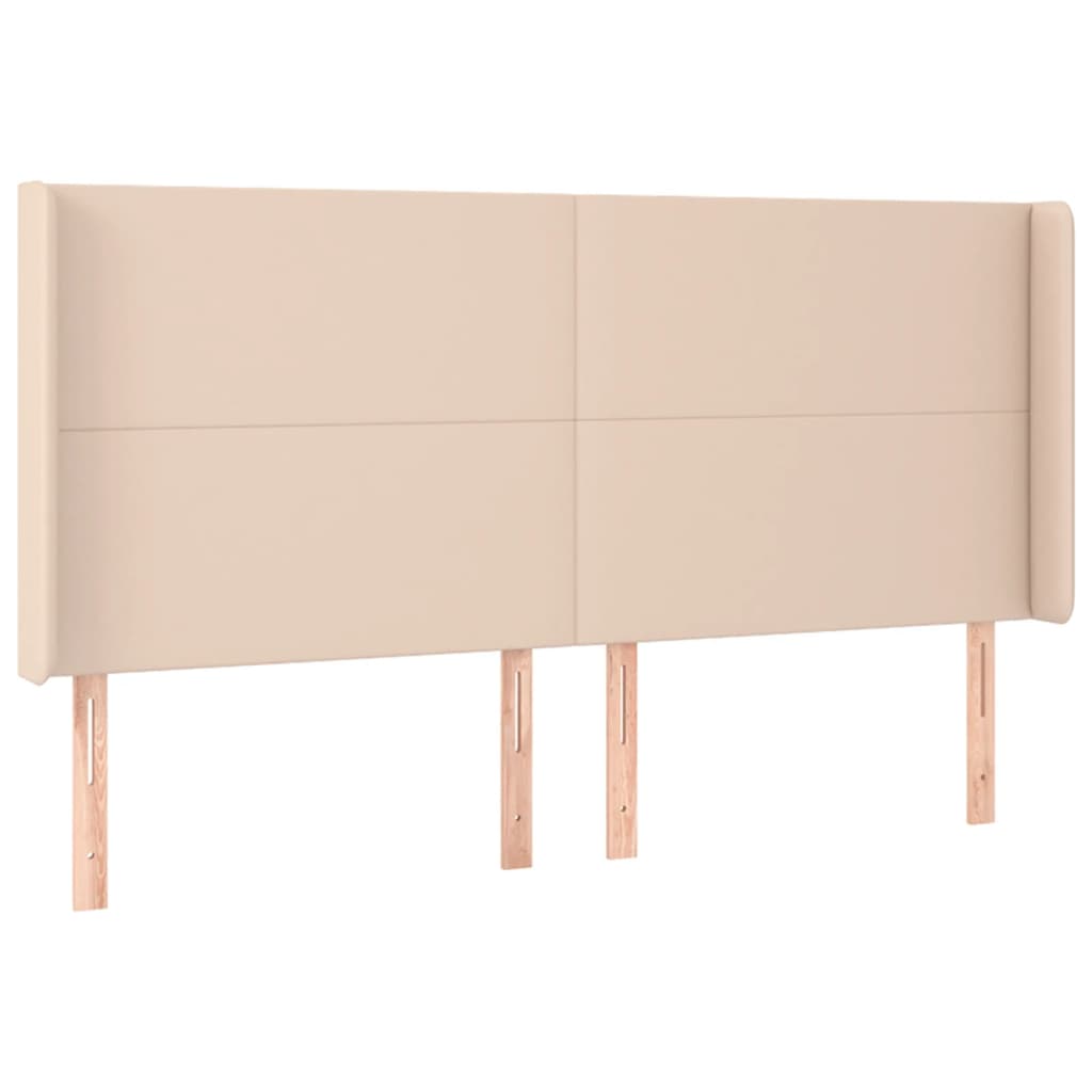 Hoofdbord met randen 183x16x118/128cm kunstleer cappuccinokleur is nu te koop bij PeponiXL, paradijselijk wonen!