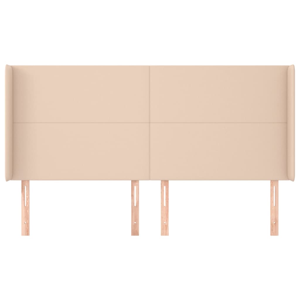 Hoofdbord met randen 183x16x118/128cm kunstleer cappuccinokleur is nu te koop bij PeponiXL, paradijselijk wonen!