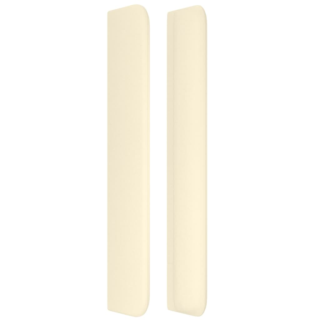 Hoofdbord met randen 203x16x118/128 cm kunstleer crèmekleurig is nu te koop bij PeponiXL, paradijselijk wonen!