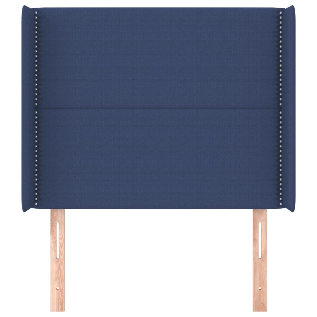 Hoofdbord met randen 93x16x118/128 cm stof blauw is nu te koop bij PeponiXL, paradijselijk wonen!