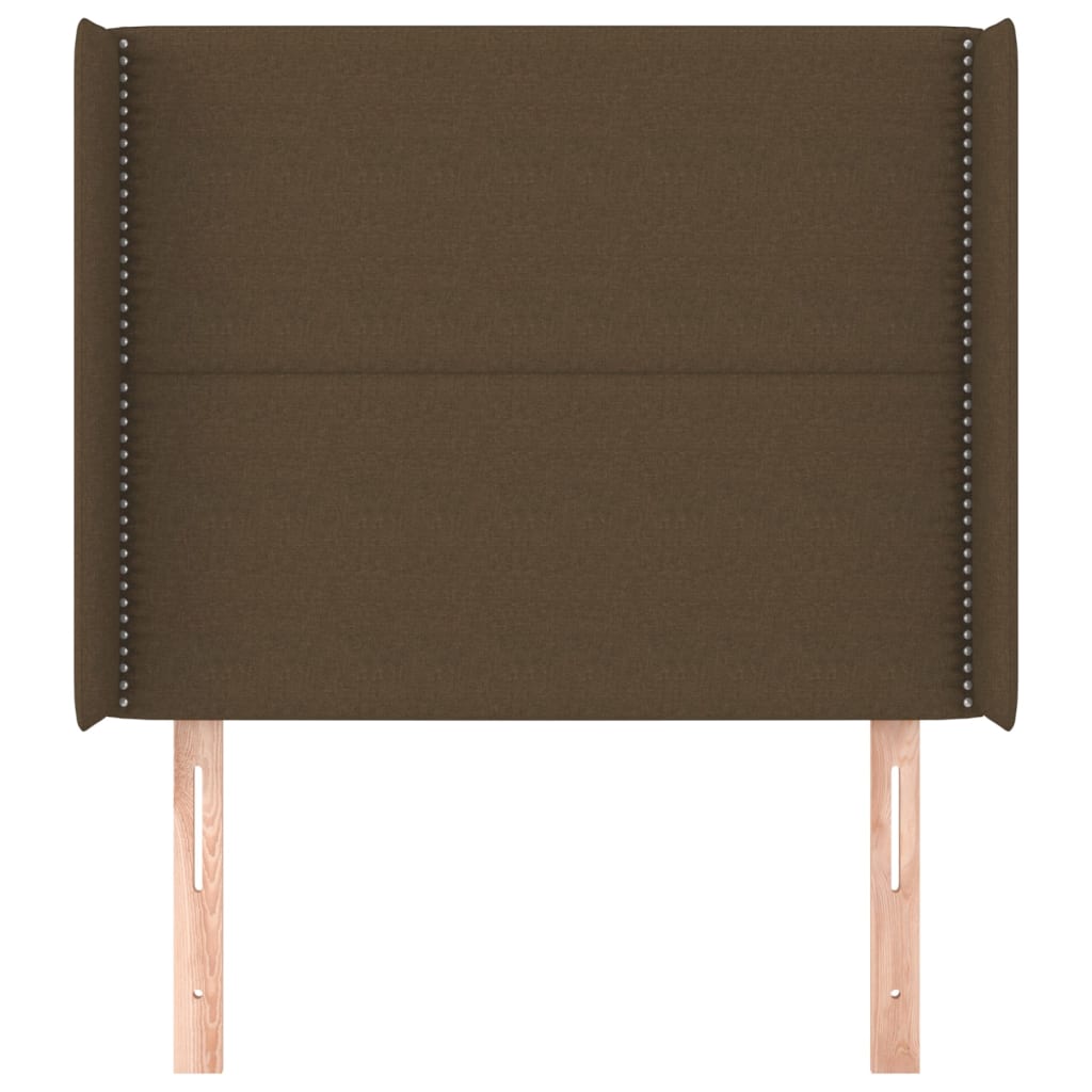 Hoofdbord met randen 103x16x118/128 cm stof donkerbruin is nu te koop bij PeponiXL, paradijselijk wonen!