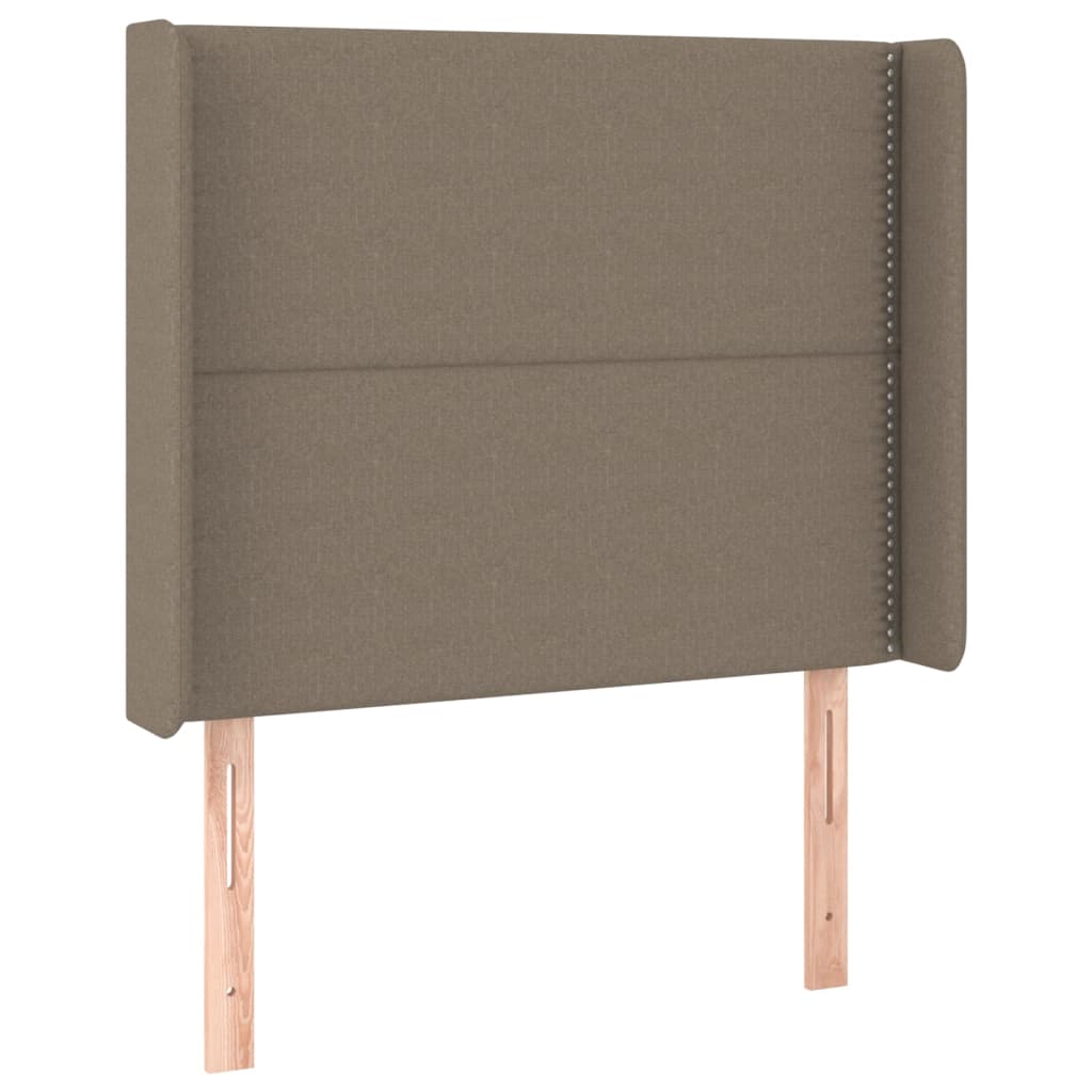 Hoofdbord met randen 103x16x118/128 cm stof taupe is nu te koop bij PeponiXL, paradijselijk wonen!
